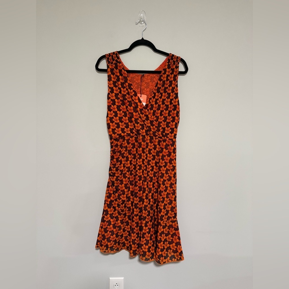 CABI Mesh Dotted Bouquet Flip Dress Size Medium #6370 NWT Reversible Stretch